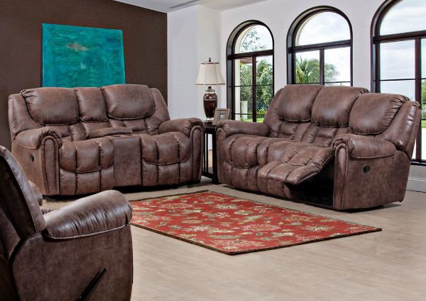 Santa Monica Reclining Sofa Set in Brown | Home Furniture Plus Bedding