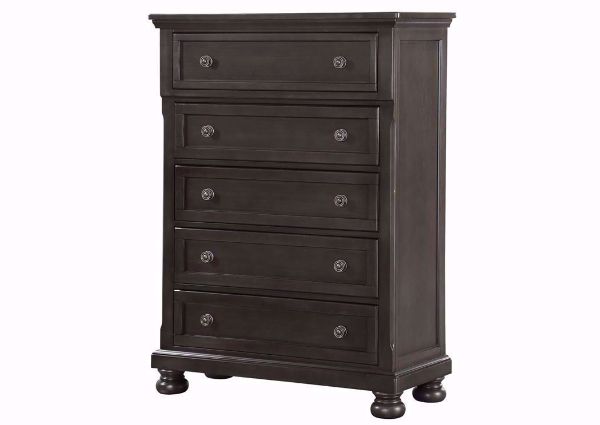 Dark Gray Sofia Chest of Drawers at an Angle | Home Furniture Plus Mattress