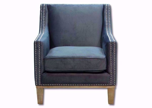 Dark Blue Augusta Accent Chair Facing Front | Home Furniture Plus Bedding