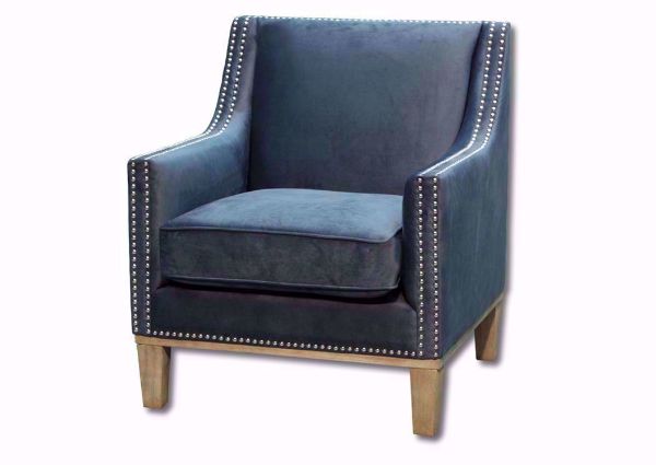 Dark Blue Augusta Accent Chair at an Angle | Home Furniture Plus Bedding