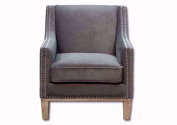 Gray Suede Augusta Accent Chair Facing Front | Home Furniture Plus Bedding