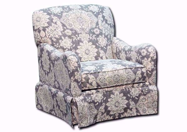 Bella Swivel Accent Chair With a Gray Multi-Color Patterned Upholstery at an Angle | Home Furniture Plus Bedding