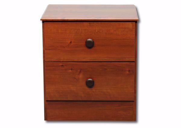 Kismet Two Drawer Nightstand, Brown, Front Facing | Home Furniture Plus Bedding