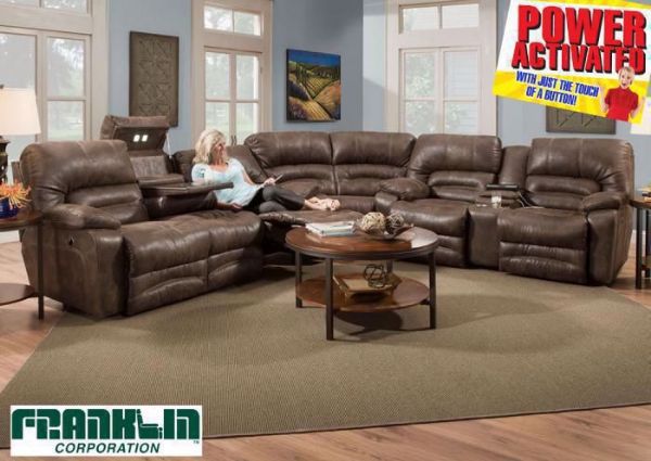 Picture of Legacy POWER Reclining Sectional Sofa - Brown