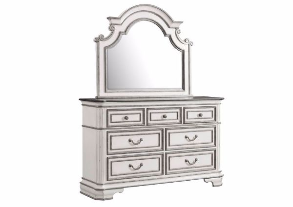 Picture of Leighton Manor Dresser with Mirror - Silver Gray