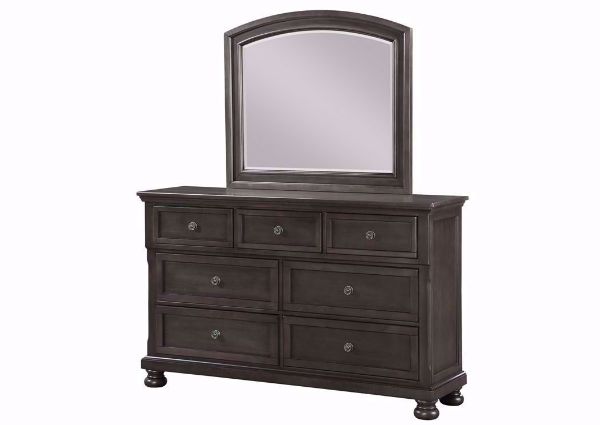 Dark Gray Sofia Dresser with Mirror at an Angle | Home Furniture Plus Mattress