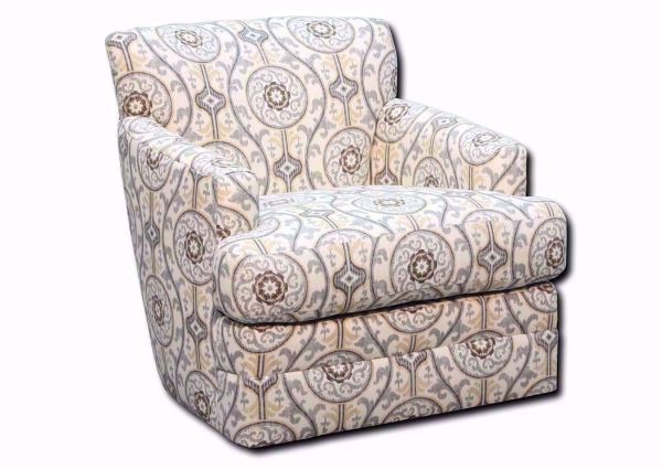 Suzanne Swivel Accent Chair With a Multi-Color Patterned Upholstery at an Angle | Home Furniture Plus Mattress