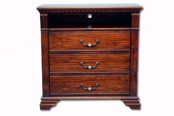 Warm Brown Isabella TV Bedroom Chest Facing Front | Home Furniture Plus Mattress