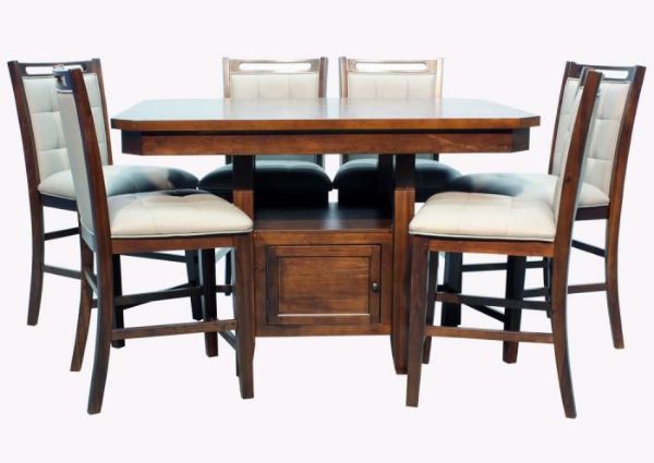 Picture of Manchester 7 Piece Bar Height Dining Set - Brown