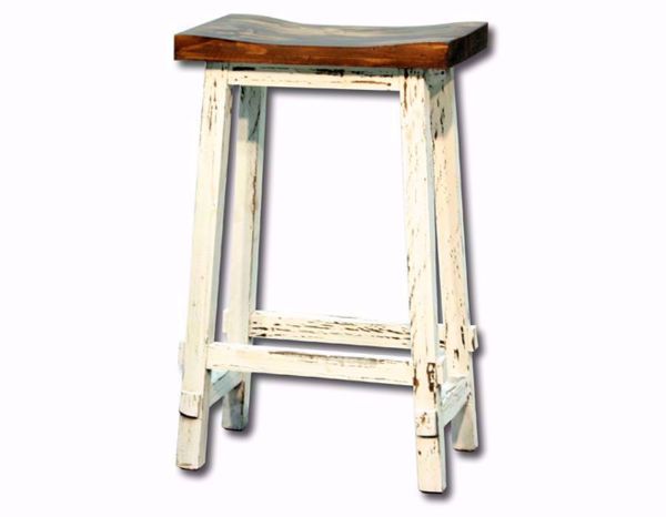 Distressed White Harland 30 Inch Bar Stool at an Angle | Home Furniture Plus Mattress