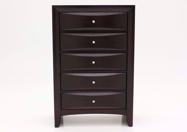 Dark Cherry Brown Emily Chest of Drawers Facing  Front| Home Furniture Plus Mattress