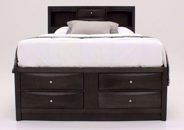 Dark Gray Emily Queen Storage Bed Facing Front | Home Furniture Plus Mattress
