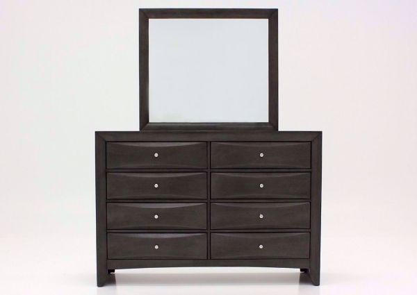 Dark Gray Emily Dresser and Mirror Facing Front | Home Furniture Plus Mattress