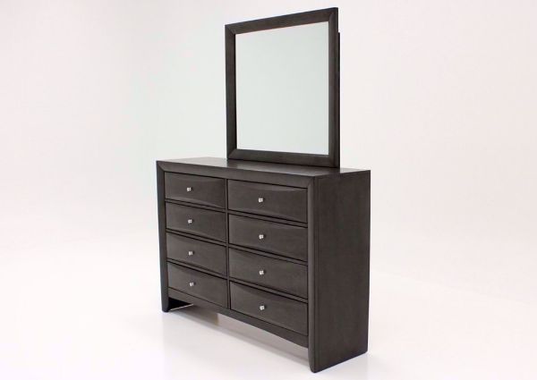 Dark Gray Emily Dresser and Mirror at an Angle | Home Furniture Plus Mattress
