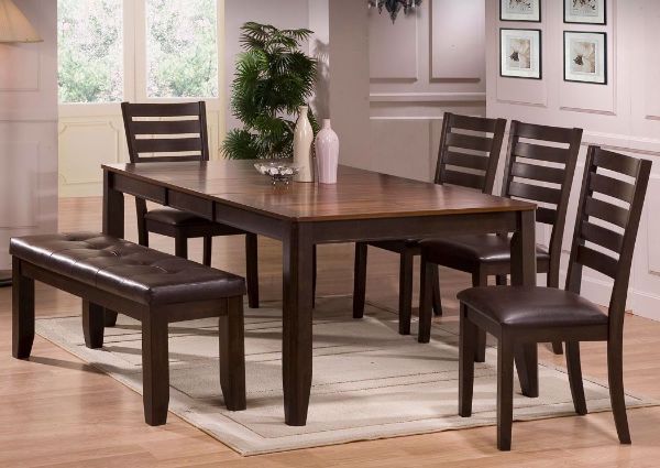 Picture of Hennesy 6 Piece Dining Table Set - Dark Brown