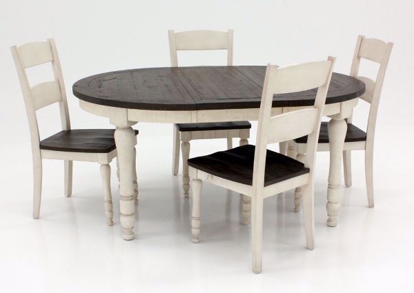 Picture of Madison County Oval  5 Piece Dining Table Set - White