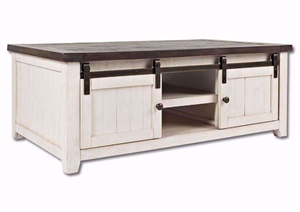 White Two-Tone Madison County Coffee Table at an Angle | Home Furniture Plus Mattress