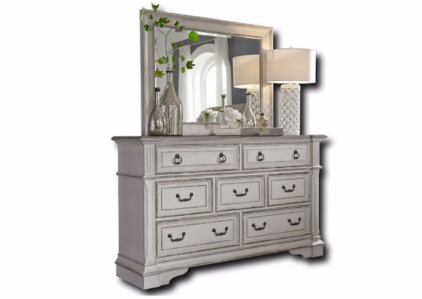 Picture of Abbey Park Dresser with Mirror - White
