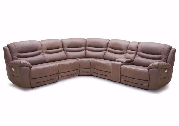 Dakota POWER Sectional Sofa with Brown Microfiber Upholstery | Home Furniture Plus Bedding