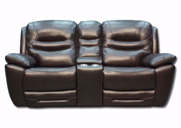 Dallas POWER Reclining Loveseat with Dark Brown  Leather Upholstery | Home Furniture Plus Bedding