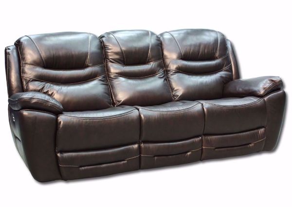Slightly Angled View of the Front of the Dallas POWER Reclining Sofa - Brown  | Home Furniture Plus Bedding