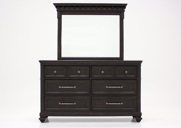 Picture of Dark Pine Dresser with Mirror- Dark Brown