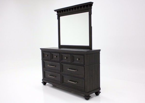 Picture of Dark Pine Dresser with Mirror- Dark Brown