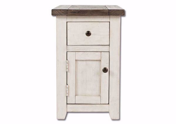 White Two-Tone Madison County Chairside End Table Facing Front | Home Furniture Plus Bedding