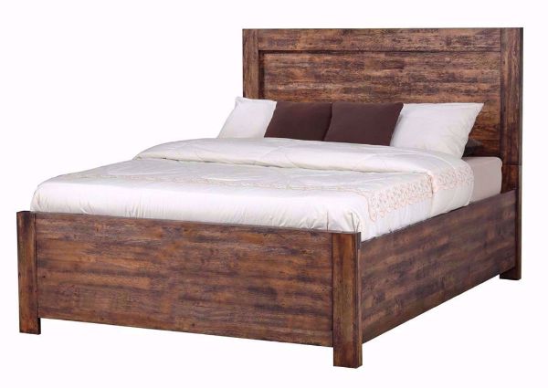 Chestnut Brown Warner Queen Bed at an Angle | Home Furniture Plus Mattress
