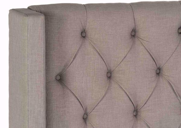 Westerly King Bed Light Gray Upholstered Headboard Closeup | Home Furniture Plus Bedding
