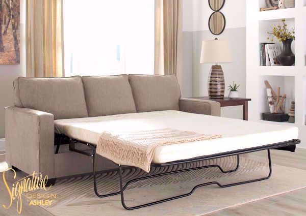 Beige Zeb Sleeper Sofa with Sofa Bed by Ashley Furniture Available in Queen Size  | Home Furniture + Mattress