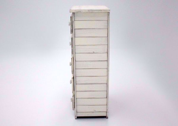 Distressed White Duncan Chest of Drawers Showing the Side View | Home Furniture Plus Mattress