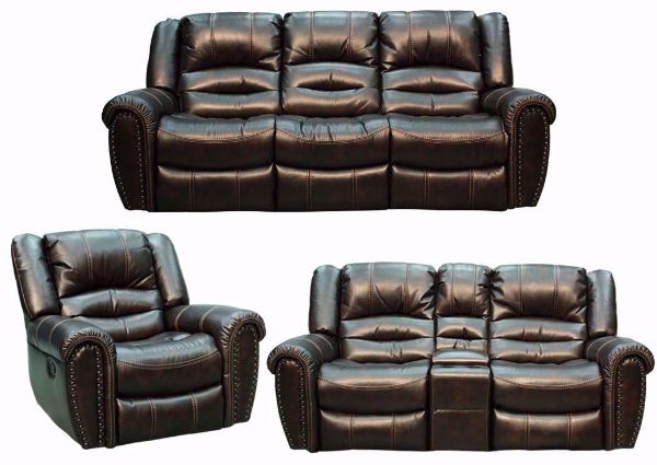 Torino Reclining Living Room by Manwah with Brown Microfiber Upholstery. Includes Reclining Sofa, Reclining Loveseat and Recliner | Home Furniture Plus Bedding