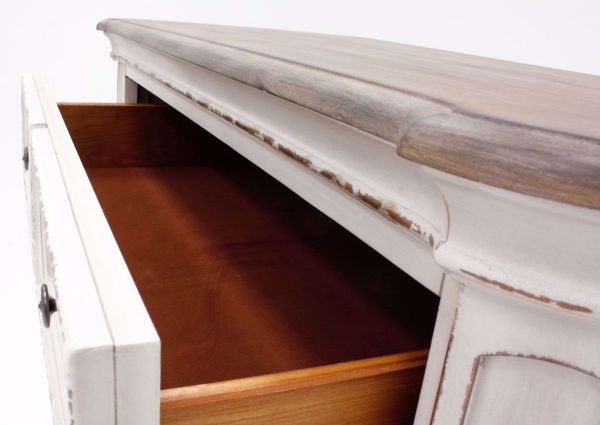 Stevenson Manor Nightstand, White, Felt Lined Top Drawer Detail | Home Furniture Plus Mattress