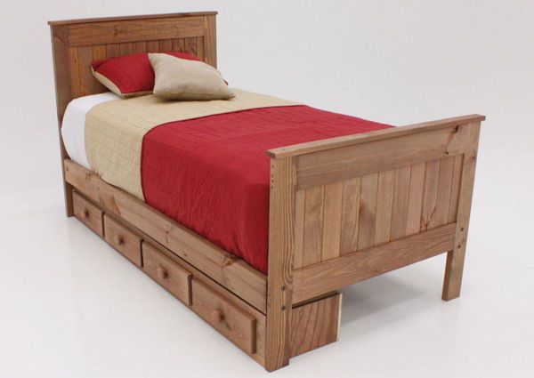 Picture of Duncan Twin Bed With Storage Unit - Light Brown