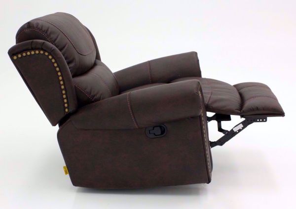 Brown Austin Rocker Recliner, Side View in the Reclined Position | Home Furniture Plus Mattress
