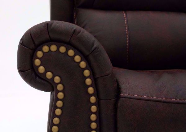 Brown Austin Rocker Recliner Showing the Rolled Arm Detail | Home Furniture Plus Mattress