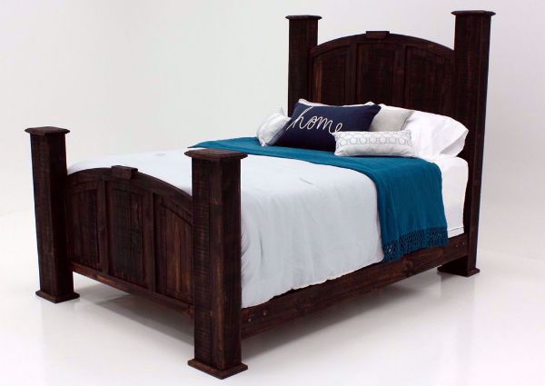 Amarillo Queen Bed with a Natural Brown Finish at an Angle | Home Furniture Plus Mattress