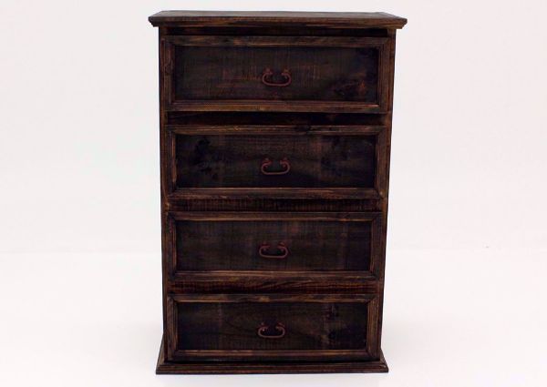 Rustic Dark Brown Amarillo 4 Drawer Chest Facing Front | Home Furniture Plus Bedding