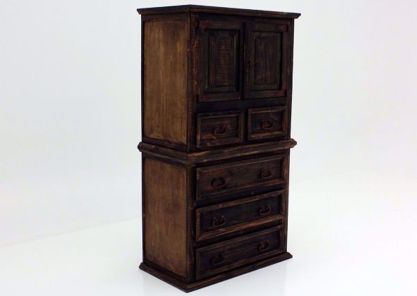 Dark Brown Amarillo Door Chest of Drawers at an Angle | Home Furniture Plus Mattress
