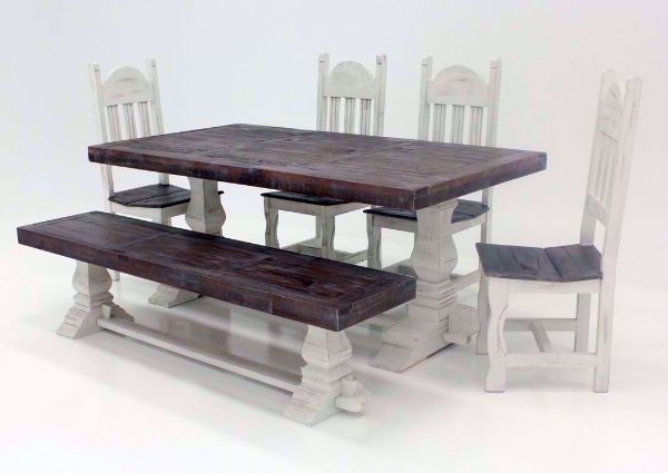 Gray and White Colorado 6 Piece Table Set at an Angle | Home Furniture Plus Bedding
