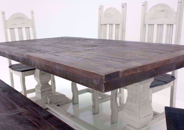 Gray and White Colorado 6 Piece Table Set Showing the Table Finish | Home Furniture Plus Bedding