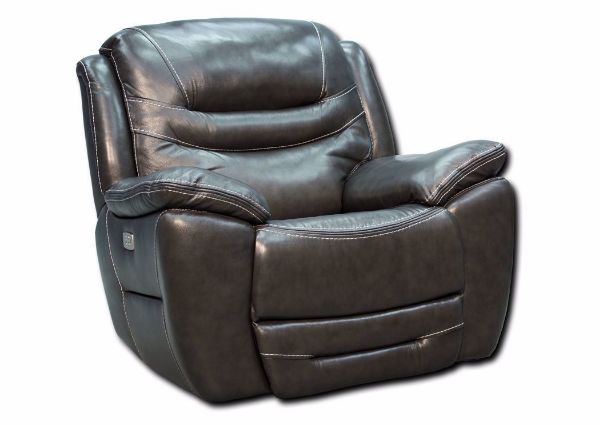 Slightly Angled Gray Dallas POWER Glider Recliner | Home Furniture Plus Bedding