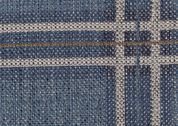 Close Up of the Blue Plaid Patterned Upholstery on the Traemore Accent Chair by Ashley Furniture | Home Furniture Plus Bedding