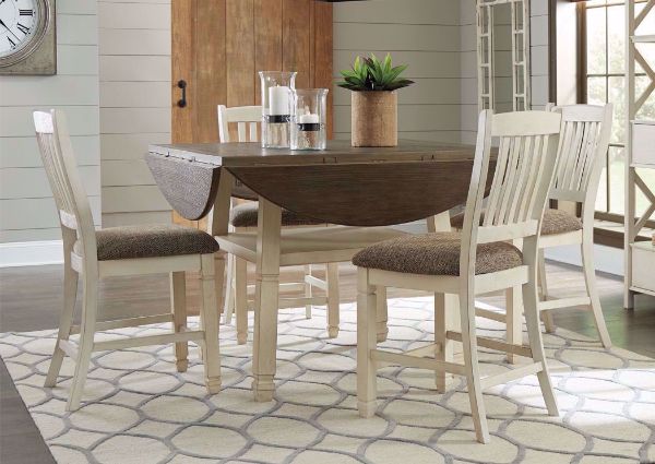 Bolanburg Dining Set by Ashley Furniture with Table and 4 Upholstered Seating Chairs | Home Furniture Plus Bedding