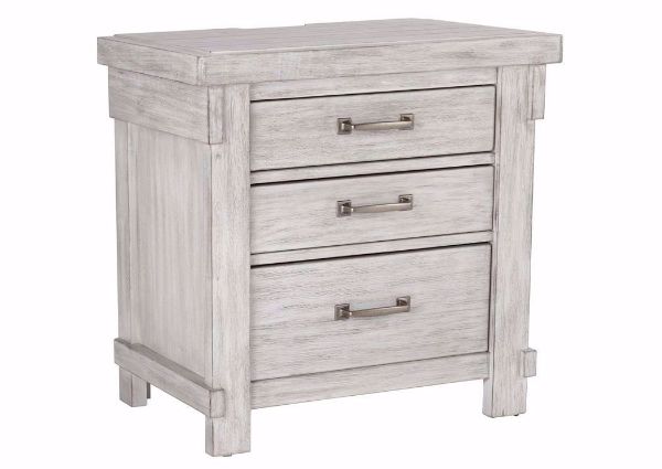 Brashland Nightstand by Ashley with a White Rub Through Finish and 3 Storage Drawers | Home Furniture Plus Bedding