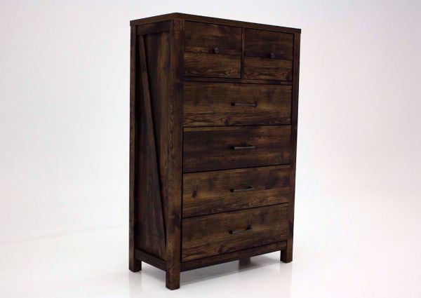 Dark Brown Cheyenne Chest of Drawers at an Angle | Home Furniture Plus Mattress