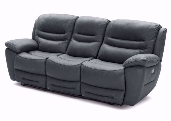Charcoal Gray Dakota POWER Reclining Sofa Showing the Angle View | Home Furniture Plus Bedding
