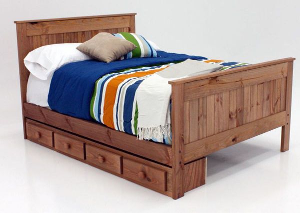 Picture of Duncan Full Bed With Storage Unit - Light Brown