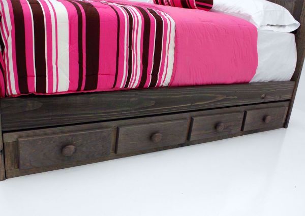 Walnut Duncan Full Bed With Storage Unit Showing the Storage Unit View | Home Furniture Plus Bedding